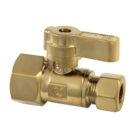 Kingston Brass KF4315BB 1/2" FIP X 3/8" OD Comp Straight Stop Valve, Brushed Brass KF4315BB